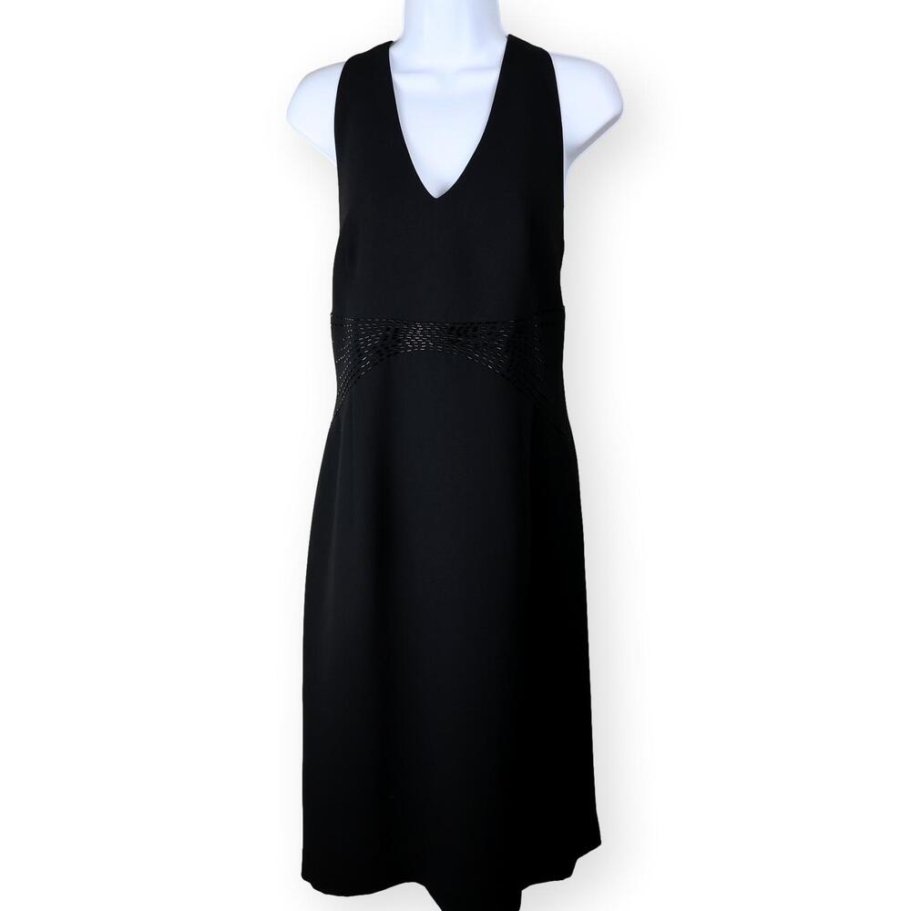 Donna Morgan Black Beaded Halter Cocktail Dress | Size 12